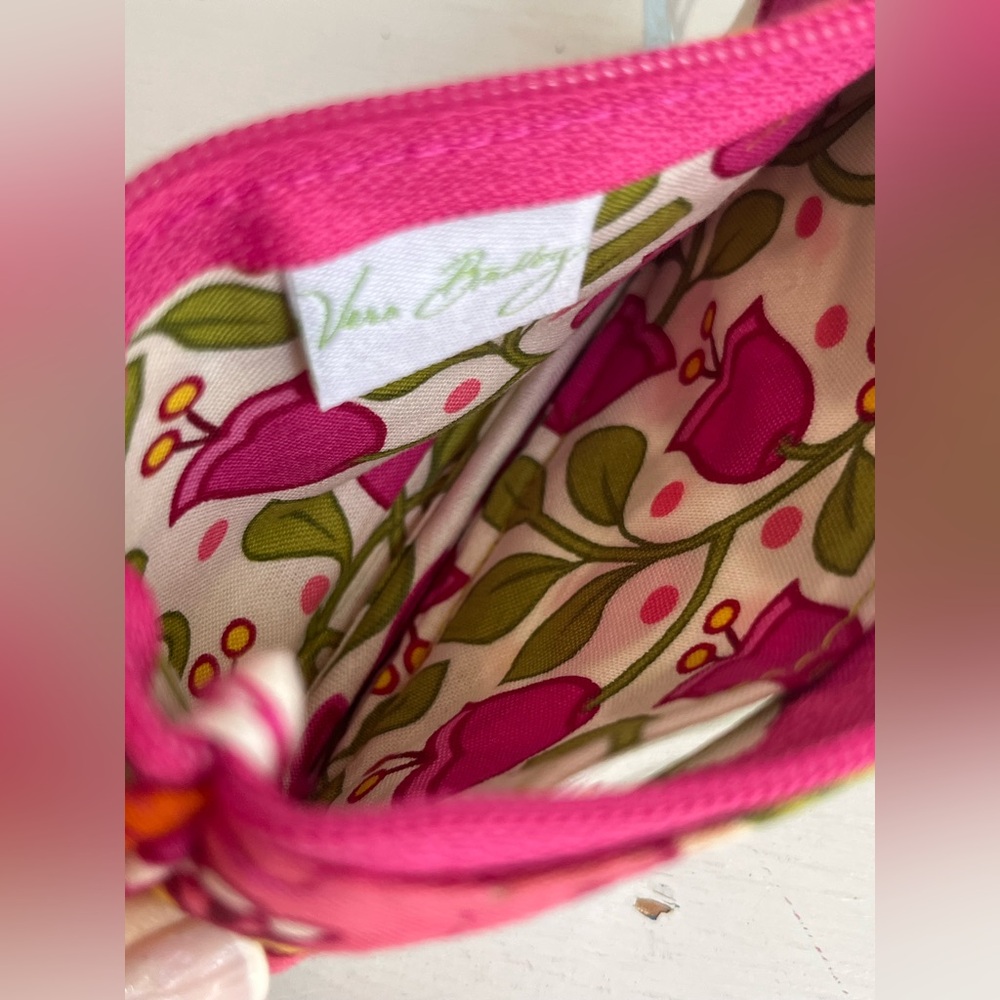 Vera Bradley Lilli Bell Clip Zip ID Pink and Orange Floral Pouch - Picture 9 of 9